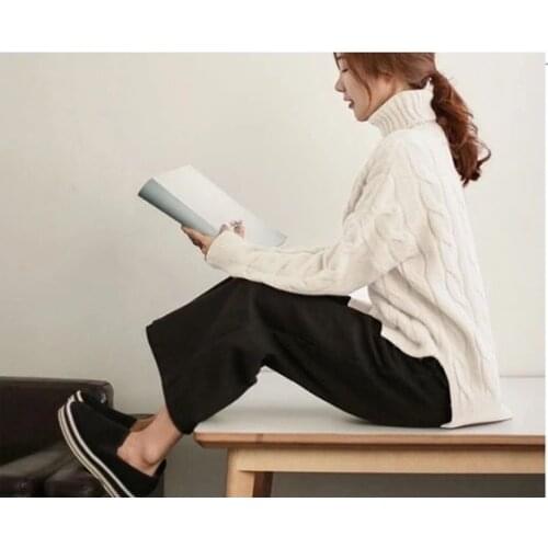 2021 Hot Women Turtleneck Twist Casual Pullover Coat Autumn Warm Sweater Cashmere Simple Unique Versatile Solid Color