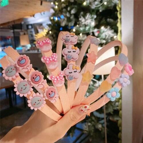 1pcs Child Cartoon Cute Stars Flower Fruit Hairband Girl Kids Headband Headwear Cartoon Lace Hair Accessories Hair Hoop