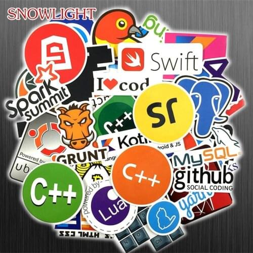 10/30/50/100 Pcs/pack Internet Java JS Php Html Cloud Docker C++ Programming Language APP Logo Stickers For Skateboard Laptop