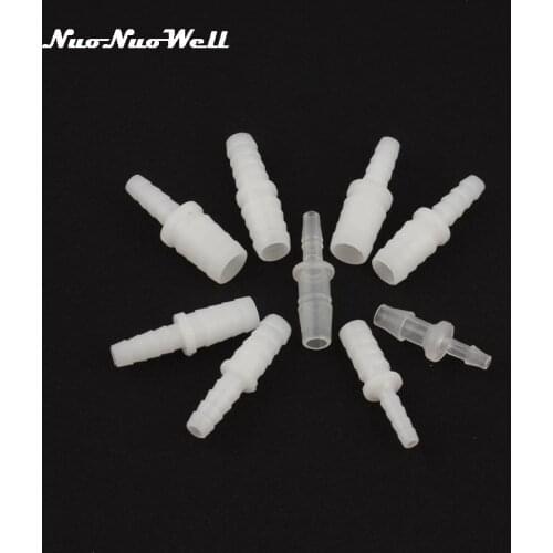 10pcs NuoNuoWell PE Straight Water Pipe Hose Reducing Connector Aquarium Water Tank Air Pump Garden Micro Irrigation Fittings