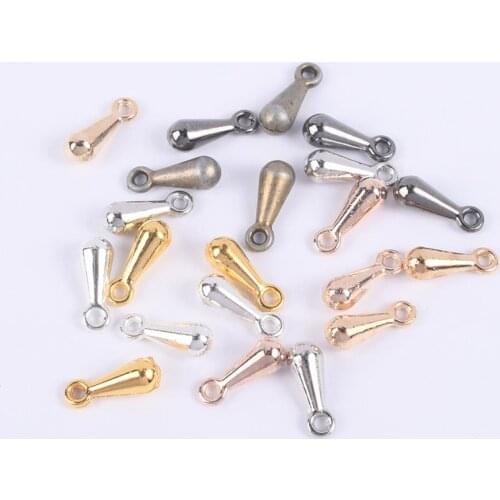 100-200Pcs/Lot 2 3mm Water Drops End Beads For Extender Tail Chains Jewelry Making Supplies Necklace Bracelet DIY Accessories