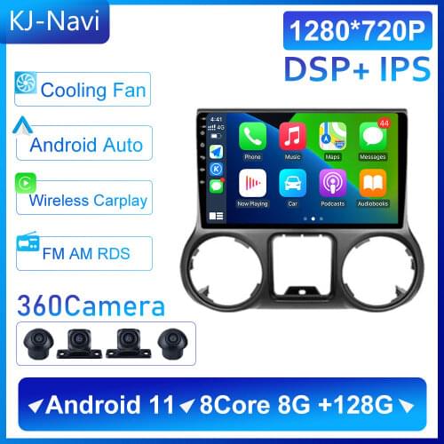 2 DIN 10.1'' Android 11 4G LTE For Jeep Wrangler 3 JK 2011 - 2014 BLUETOOTH Carplay Car Radio Multimedia Video GPS Navigation