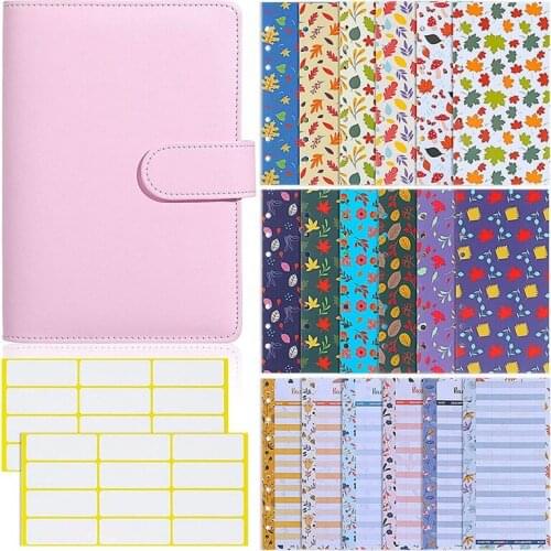 A6 Budget Binder with 6 Holes Banknote Envelopes,6 Holes Expense Budget Sheets and Stickers for Budgeting, Bill Planner
