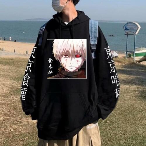 Anime Tokyo Ghoul Pullovers Tops Long Sleeves Hoodie Male Cloth