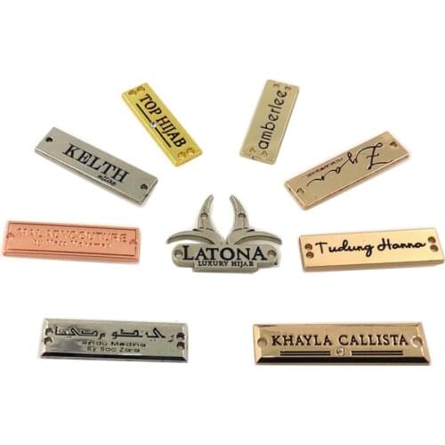 Luggage Hardware Clothing Shoes Pin Sign Trademark Custom LOGO Wallet Letter Metal Labels Nameplate Corrosion Resistance Tag