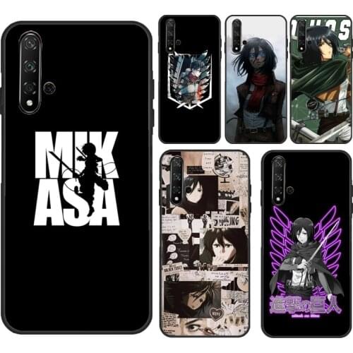Attack On Titan Mikasa For Huawei Y5 2017 Y3 II Y9 Y6 Y7 Prime 2018 2019 Y7A Y5P Y6P 2020 Nova 2 3 5T Phone Case