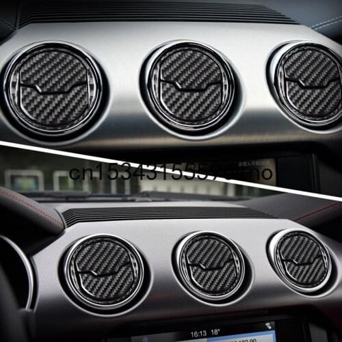 For Ford Mustang 2015-19 Instrument Panel Central Air Outlet Carbon Fiber Interior Decoration Paste