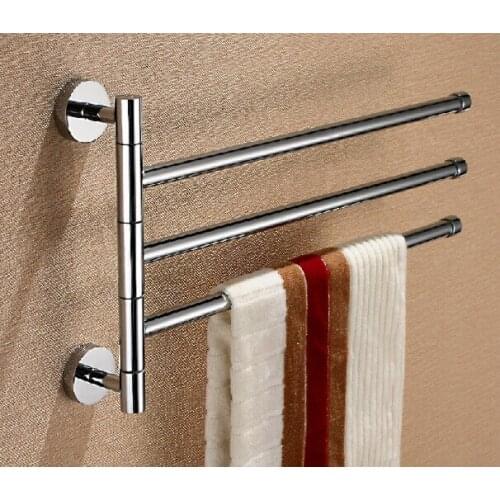 Three Levers Solid Brass Chrome Elegant Swivel Towel Bar,Towel Holder Bathroom Products / Bath Accessories (UP-BB01)