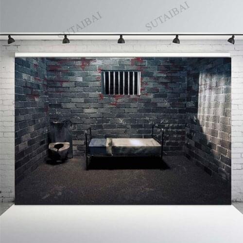 Old Prison Backdrop Forbidden Room Photography Backdrops Brick Wall Background Party Wallpaper Personalized Photo Booth Props