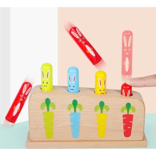 Rabbit Jumping Game Stick Baby Exercise Hand Eye Coordination Game Early Education Desktop Puzzle Building Block Toys