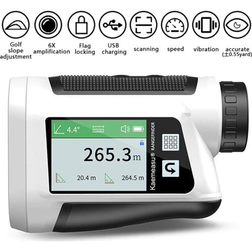 Laser Rangefinder Meter Outdoor Golf Telescope Digital Monocular Range-Finder Angle Speed Height Measuring Tool Touching Display