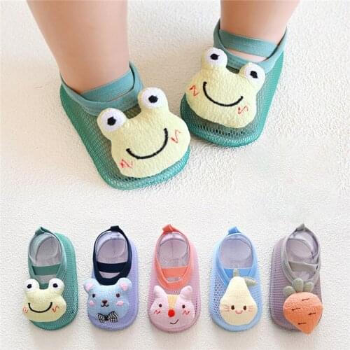 Summer Baby Mesh Breathable Anti-drop Floor Socks Shoes Newborn Lovely Animals Shoe Infant Boy Girls Non-slip Sock First Walker