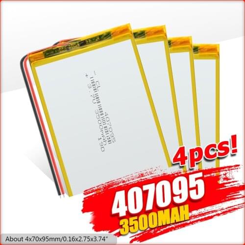 407095 3.7V 3500mAh (polymer Lithium Ion Battery) Li-ion Lipo Battery For Tablet PC Car Navigation GPS MP3 MP4 MP5 E-book