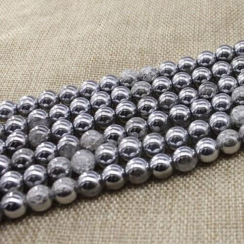 Natural Glass Shining Electroplating Half white Half Silvery Color Round Beads 8mm Fashion Jewelry Necklace Bracelet Glass Beads