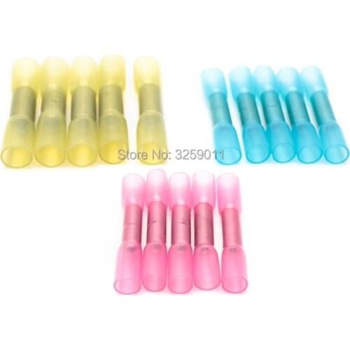 180PCS Nylon Heat Shrink Butt Connectors Insulated Electrical Wire Cable Crimp Terminals Block Pink BHT1.25 2 5.5 Assortment Kit