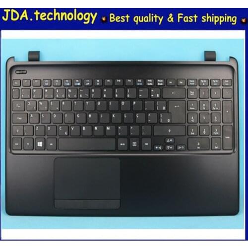 MEIARROW New case for Acer Aspire E1-570G E1-572G E1-522 Palmrest EUR Br keyboard upper cover case Touchpad,Black