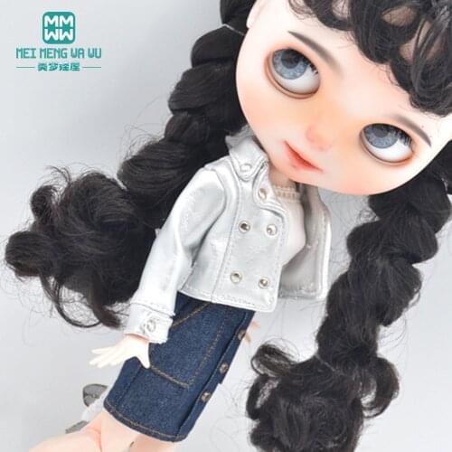 1pcs Blyth Doll Clothes Fashion leather jacket for Blyth Azone OB23 OB24 1/6 doll accessories