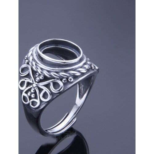 9.5*11.5mm 925 STERLING SILVER men women Semi Mount Bases Blanks base blank Pad ring Setting wedding jewelry findings diy A2112