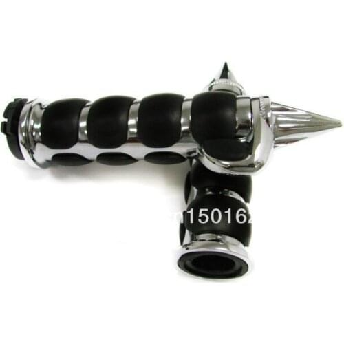 Spike Chrome Hand Grips Throttle Boss for Suzuki Boulevard C50 C90 M50 Intruder Yamaha V-Star Road Star Custom Classic Honda GL