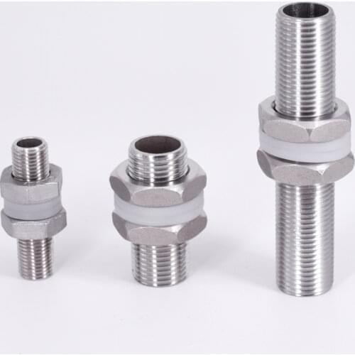 1/4" 3/8" 1/2" 3/4" 1" -2" BSP x 50/75/100mm Length 304 Stainless Steel Lock Pipe Fitting For Water Tank Aquarium