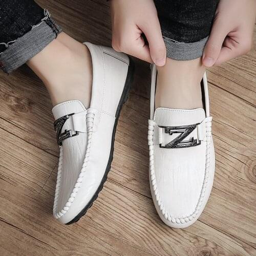 Mens Loafers Shoes Luxury Designer Leather Casual Shoes Man Italian Black Slip on Shoes Men Zapatillas De Hombre Scarpe Da Donna