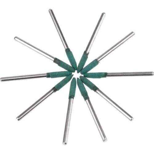 10Pcs 4mm Metal Surface Mould Buffing Polishing Wheel Bullet Rubber Grinding Head Rubber Fits for Dremel And Other Rotary Tools