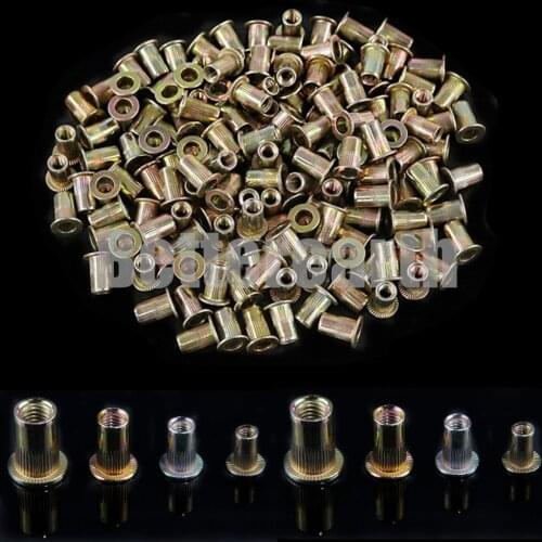 120pcs M3 M4 M5 M6 Head Rivet Nuts Set Nuts Insert Reveting Multi Size Rivet Nuts Collocation