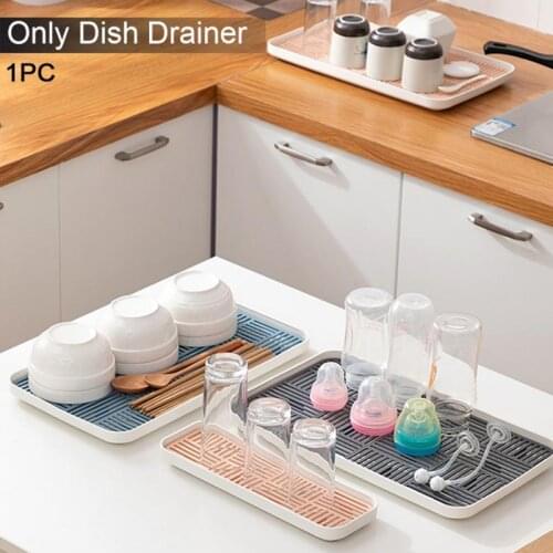 2pcs Storage Tray Easy Clean Drying Double Layers Cutlery Bowls Shelf Cup Organizer Grids Design Dish Drainer for Home Kitchen
