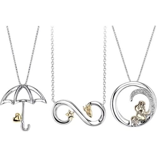 2019 NEW High quality fashion women 100% 925 sterling silver Lovely Classic necklace female fit diy chain jewelry Set Gift