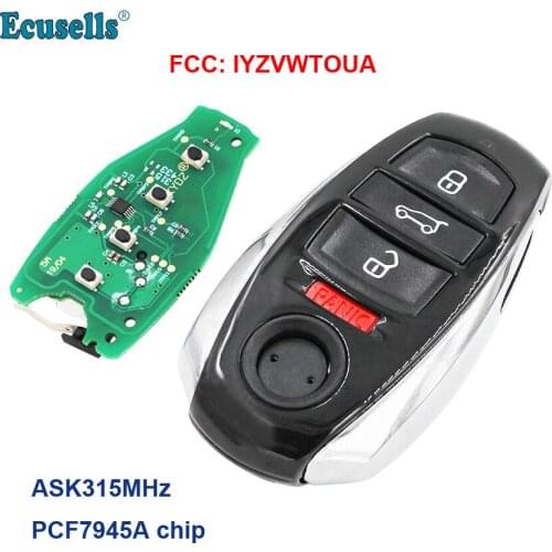 3+1/4 buttons ASK 315MHz semi-intelligent remote key PCF7953 chip for VW Volkswagen Touareg HU66 FCC ID:IYZVWTOUA KYDZ
