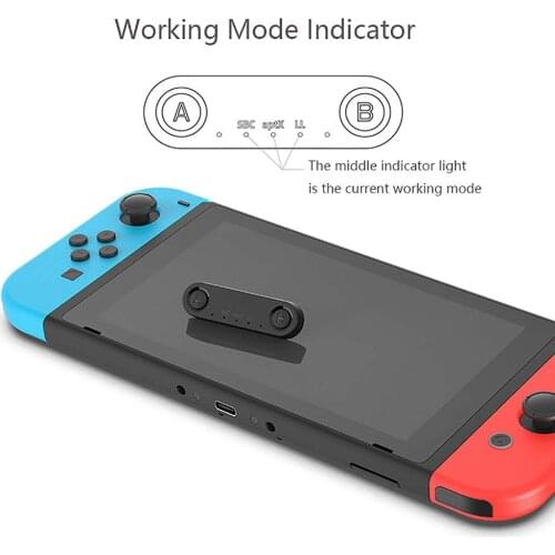 Headphones Bluetooth Adapter 5.0 Transmitter Converter w/ aptX Low Latencyfor Switch lite