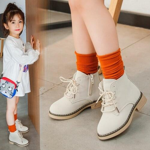 Childrens Short Boots Shoes Autumn Winter Girls Martin Boots Fashion Waterproof Kids Leather Boots Baby Boys Girls Shoes