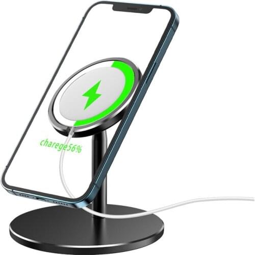 Wireless Charger Holder Aluminium Alloy Bracket For iPhone 12 Pro Max Rotation Magnetic Wireless Fast Charging Stand