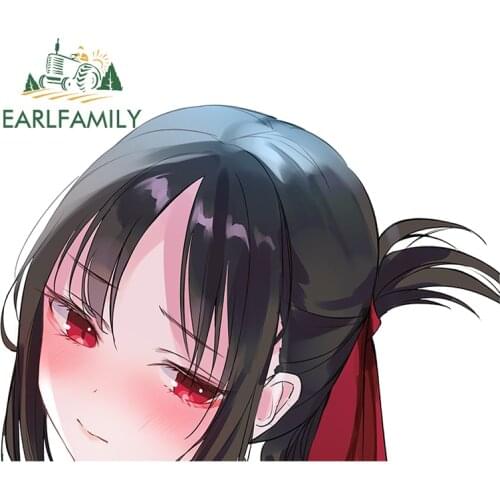EARLFAMILY 13cm x 9.3cm for Kaguya Sama Shy Face Anime Car Stickers Auto Windows Waterproof Custom Printing Decal Vinyl Car Wrap