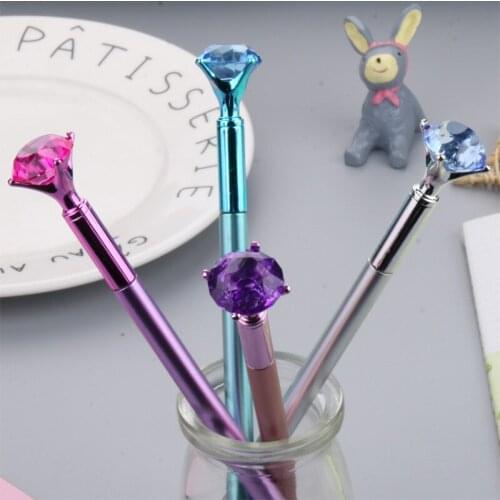 Metallic diamond gel pen multicolor diamond head black ink pen student note pen