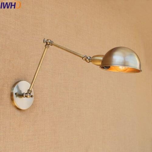 IWHD Antique Retro Vintage Wall Lamp LED Edison Wandlampen Swing Long Arm Wall Light Loft Industrial Home Stair Lighting Sconce