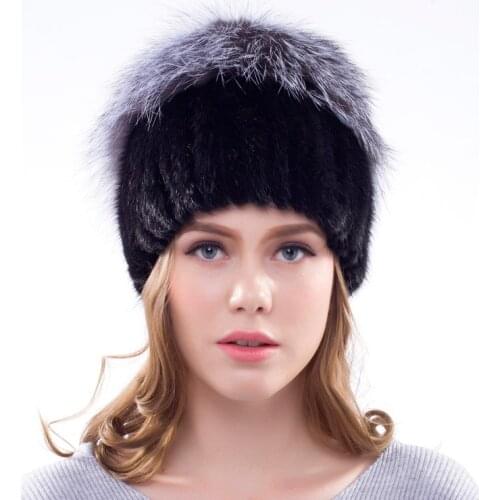 JKP Winter Real Leather Mink Fur Hat Autumn and Winter Womens New Hot Hat Big Silver Fox Fur Vest Cap Fashion Hat DHY18-25