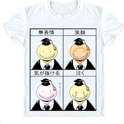 Assassination Classroom Ansatsu Kyoushitsu T-Shirts Short Shirts Anime Manga Korosensei Octopus Grim Reaper Demon Cosplay Shirt