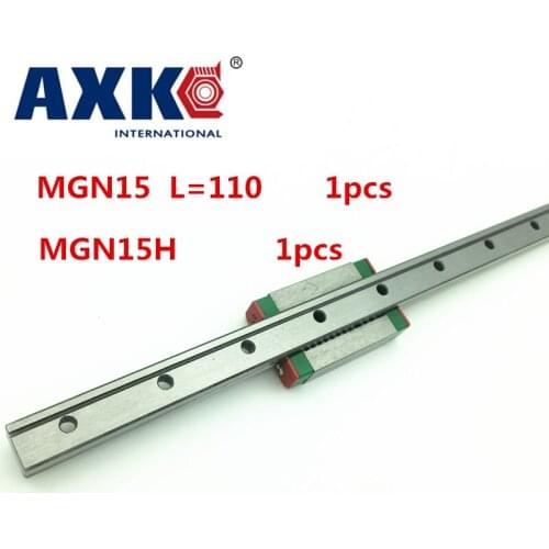 2021 Rushed Linear Rail Axk New 15mm Miniature Linear Guide Mgn15 L= 110mm Rail + Mgn15h Cnc Block For 3d Printer Parts Xyz