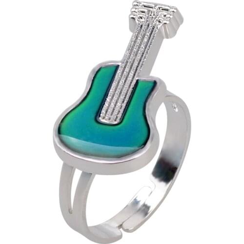 Classical Guitar Moon Rings Classic Temperature Change Color Mood Ring for Lovers