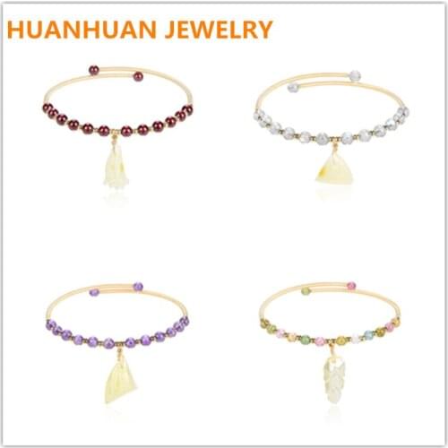 2021 new bracelet natural small beads garnet Amethysts Tourmaline beads Ambers Pendant knot adjustable Charm Bracelet for women