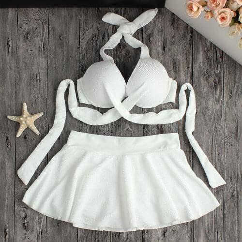 2019 New Sexy Women Solid Two Piece Suits Swimwear Bikini Tankinis Set Swimsuit Bathing Suit Swimming Beach Wear Swim Suits