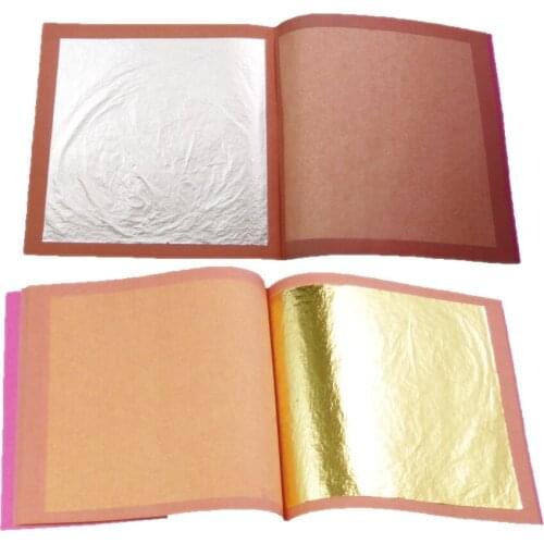 One booklet of 25 Leaves Genuine 24K Edible Gold Leaf and One booklet of 25 Leaves Genuine 99.9% Edible Silver leaf