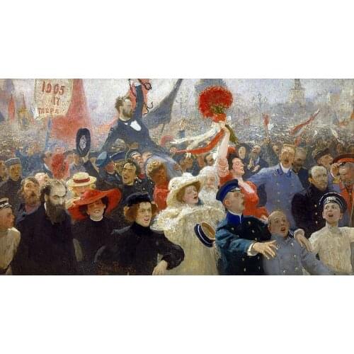 Wholesale HOME OFFICE painting # Russian Revolution Demonstration on October print art painting on canvas -Free shipping cost