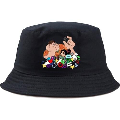 Disney Ralph Breaks the Internet Vanellope Princess Bucket Hat Summer Fishing Hat Solid Graphic Kids Gorros Cartoon Panama