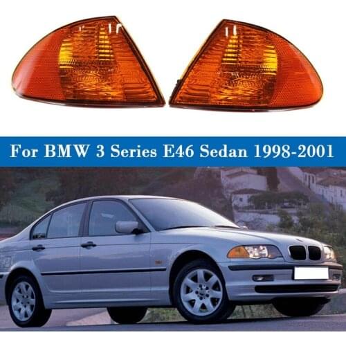 Pair Park Signal Corner Marker Lights Lamps Lenses for-BMW 3 Series E46 1998-2001 Sedan Wagon 63136902765 63136902766