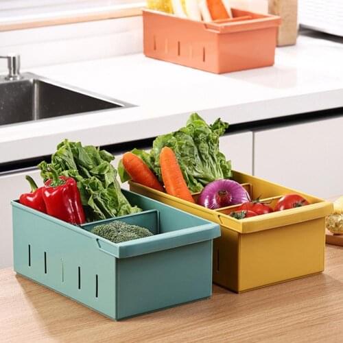 Plastic food Egg Storage Container Kitchen Refrigerator Food Fruit Crisper Portable Partition Storage Box Container Kitchen Tool