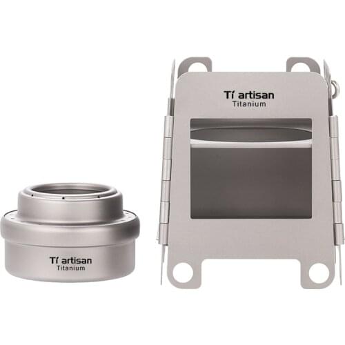 Camping Stove Alcohol/Spirit Stove 2 pcs Portable Pure Titanium Backpacking Stove Wood Burning Stoves for Picnic BBQ Camp Hiking