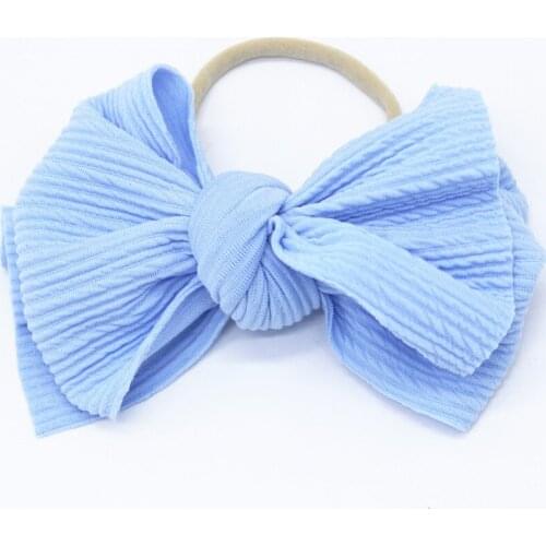 Big Bows 5.5'' Fabric Cotton Nylon Headbands Girls and Baby Bow Turban Headwraps 2019 DIY Cute Knot Hair Bows Hair Accessories