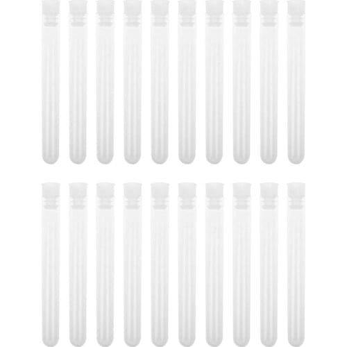 50 Pieces Clear Plastic Test Tubes 12 by 100 mm with Push